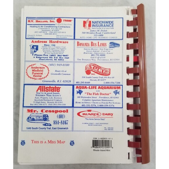 Rhode Island street and address finder guide book softcover bound map book - Picture 2 of 9